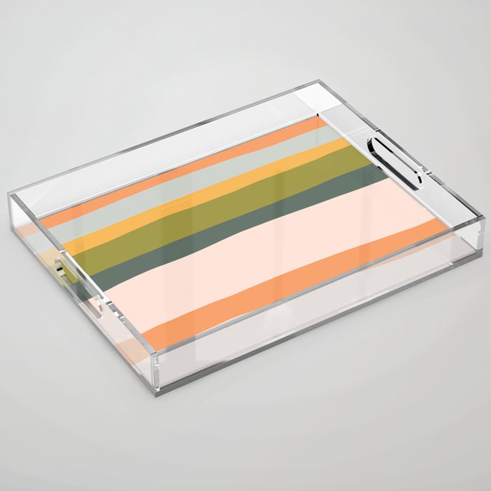 "Dreamy Stripes" Colorful & Fun Children's Stripe Pattern Acrylic Tray