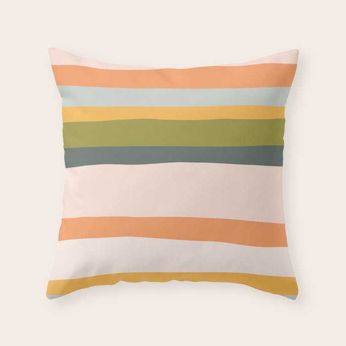 "Dreamy Stripes" Colorful & Fun Children's Stripe Pattern Throw Pillow