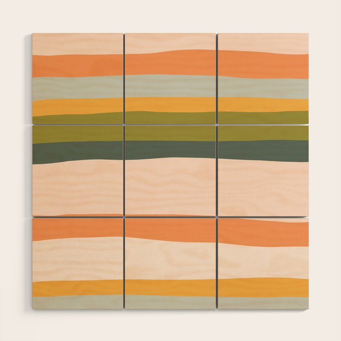 "Dreamy Stripes" Colorful & Fun Children's Stripe Pattern Wood Wall Art
