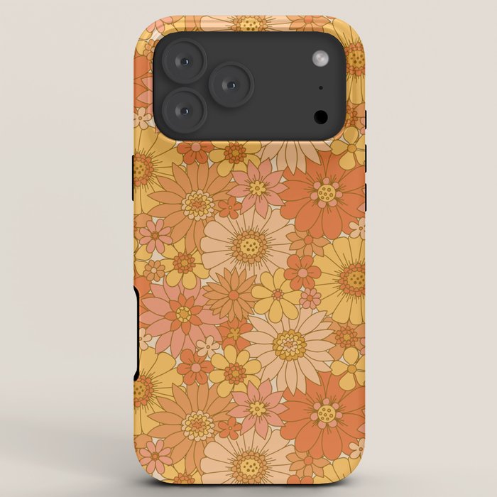70s Retro Daisy Floral iPhone Case