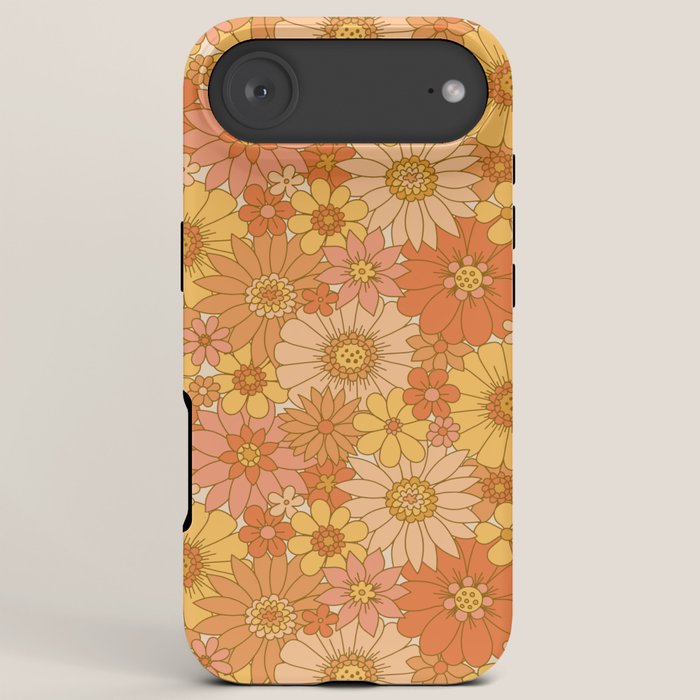 70s Retro Daisy Floral iPhone Case
