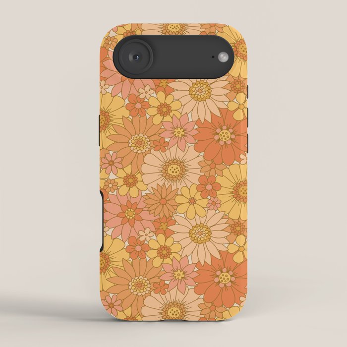 70s Retro Daisy Floral iPhone Case
