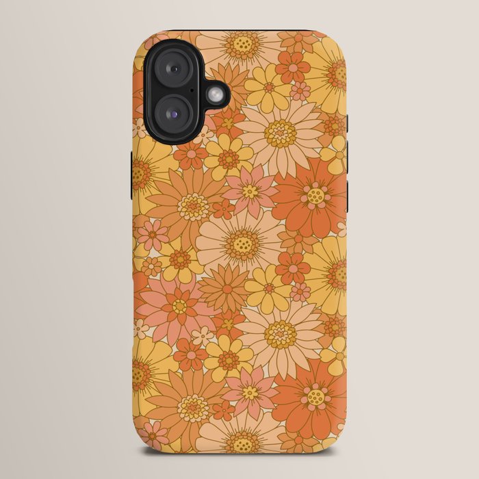 70s Retro Daisy Floral iPhone Case
