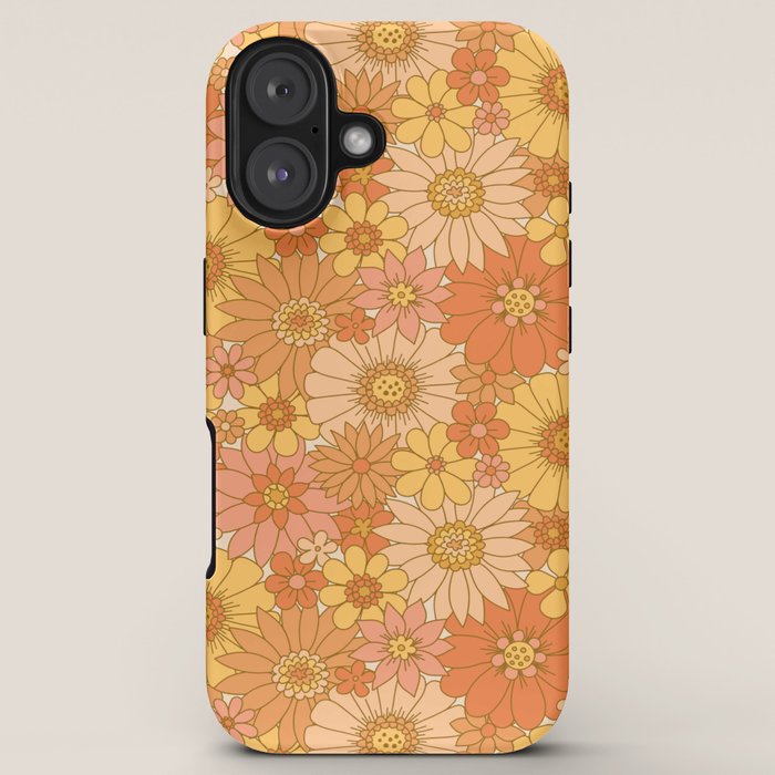 70s Retro Daisy Floral iPhone Case