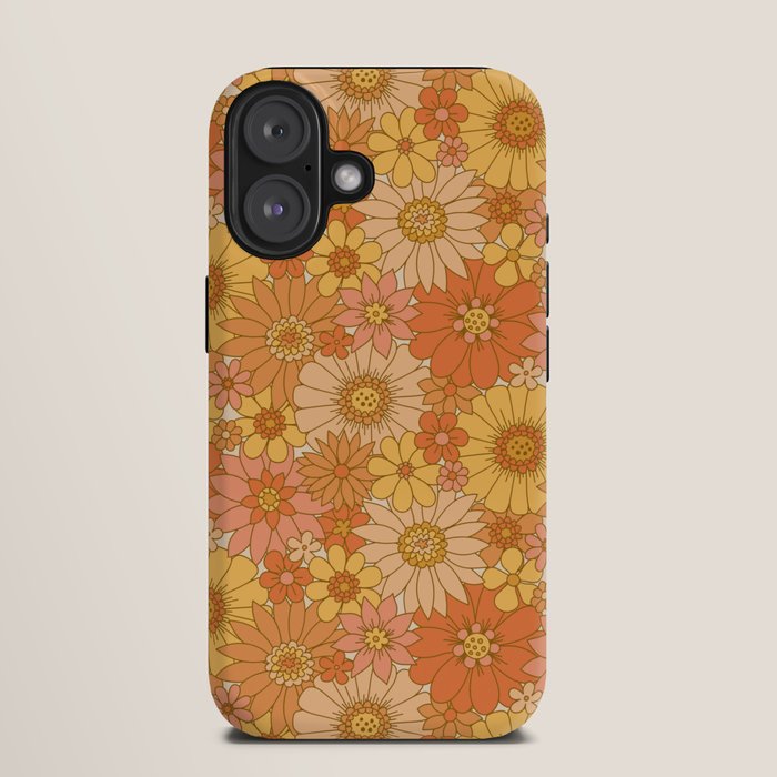 70s Retro Daisy Floral iPhone Case