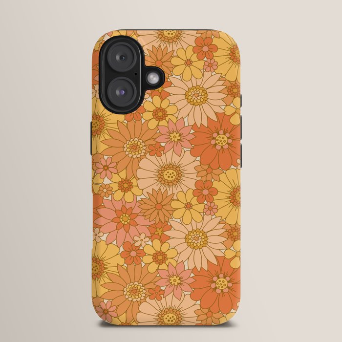 70s Retro Daisy Floral iPhone Case