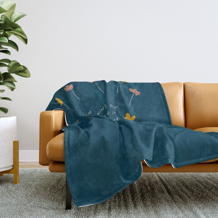 "I Am Learning To Breathe Deep Right Here In The Middle Of Everything." Throw Blanket
