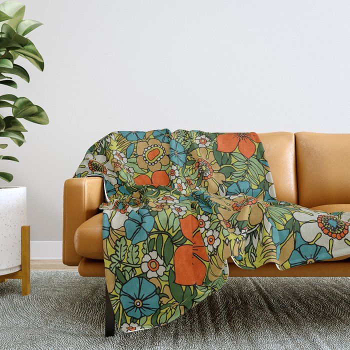 70s Plate Throw Blanket