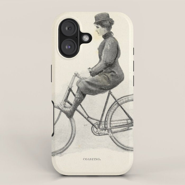 "Coasting" from "Bicycling for Ladies" by Maria E. Ward, 1896 iPhone Case