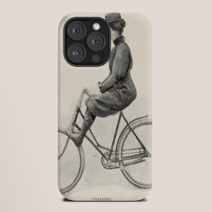 "Coasting" from "Bicycling for Ladies" by Maria E. Ward, 1896 iPhone Case