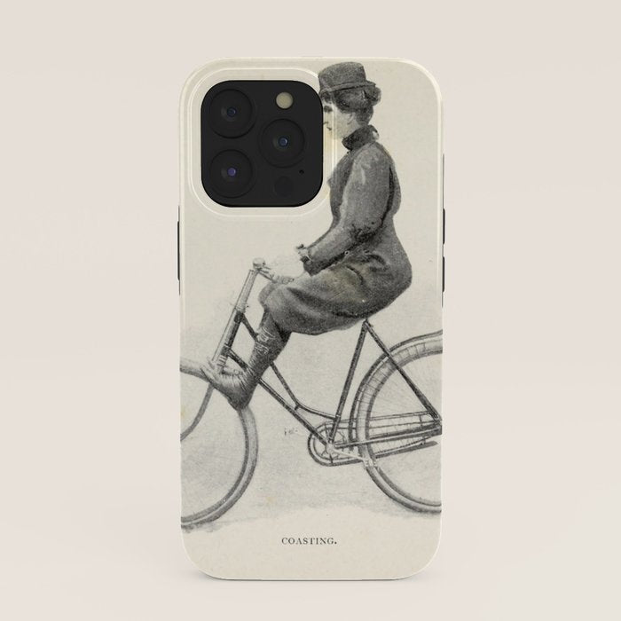 "Coasting" from "Bicycling for Ladies" by Maria E. Ward, 1896 iPhone Case