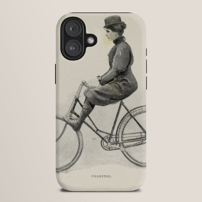 "Coasting" from "Bicycling for Ladies" by Maria E. Ward, 1896 iPhone Case