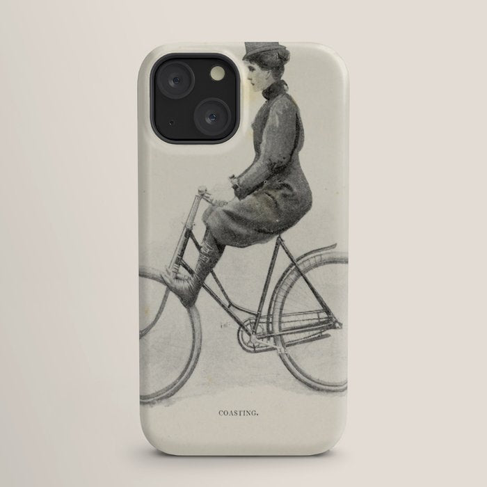 "Coasting" from "Bicycling for Ladies" by Maria E. Ward, 1896 iPhone Case
