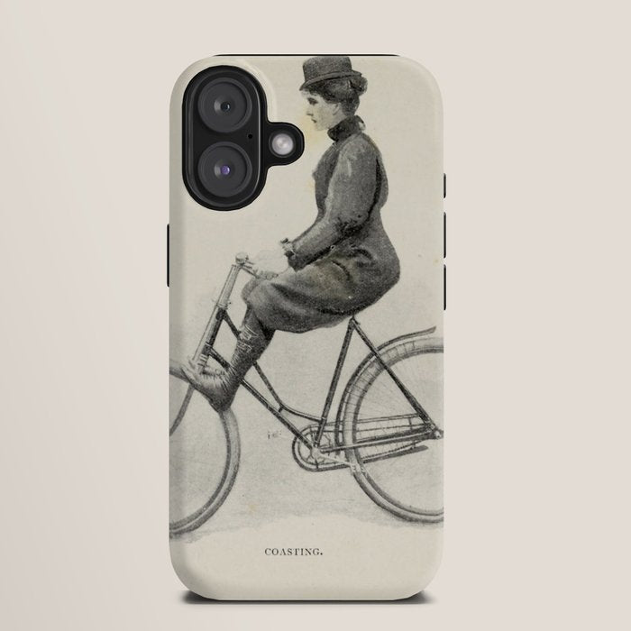 "Coasting" from "Bicycling for Ladies" by Maria E. Ward, 1896 iPhone Case