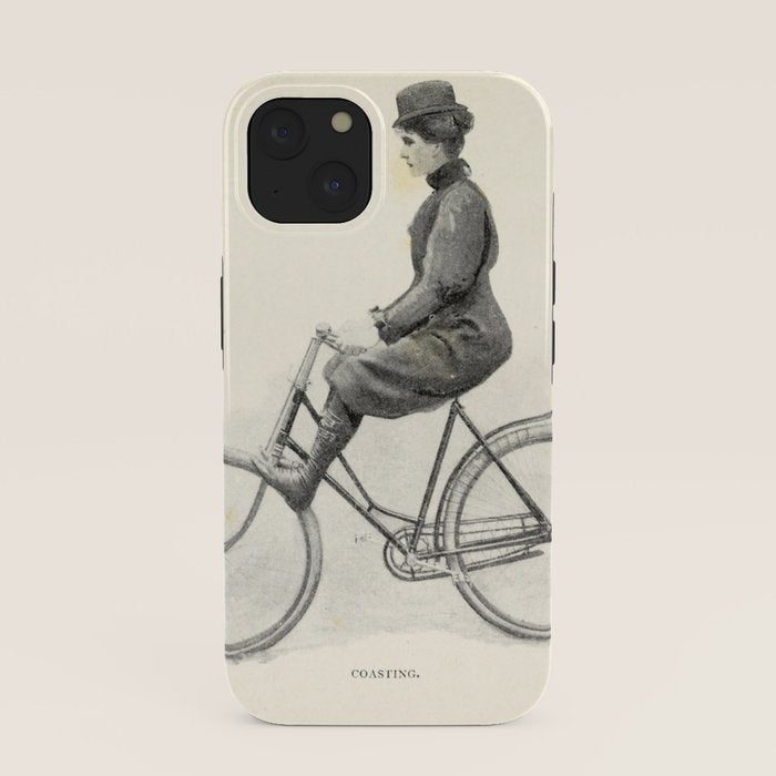 "Coasting" from "Bicycling for Ladies" by Maria E. Ward, 1896 iPhone Case