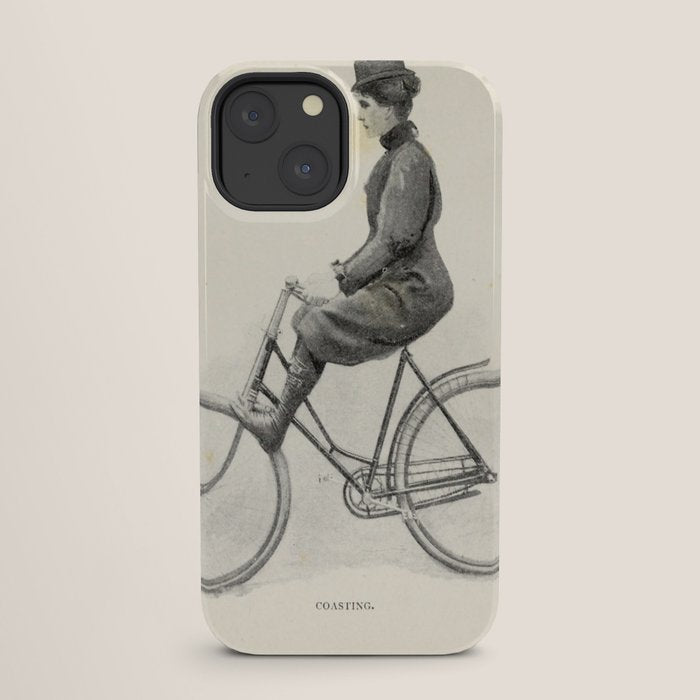 "Coasting" from "Bicycling for Ladies" by Maria E. Ward, 1896 iPhone Case