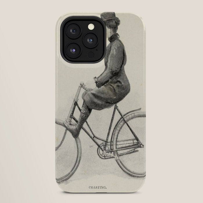 "Coasting" from "Bicycling for Ladies" by Maria E. Ward, 1896 iPhone Case