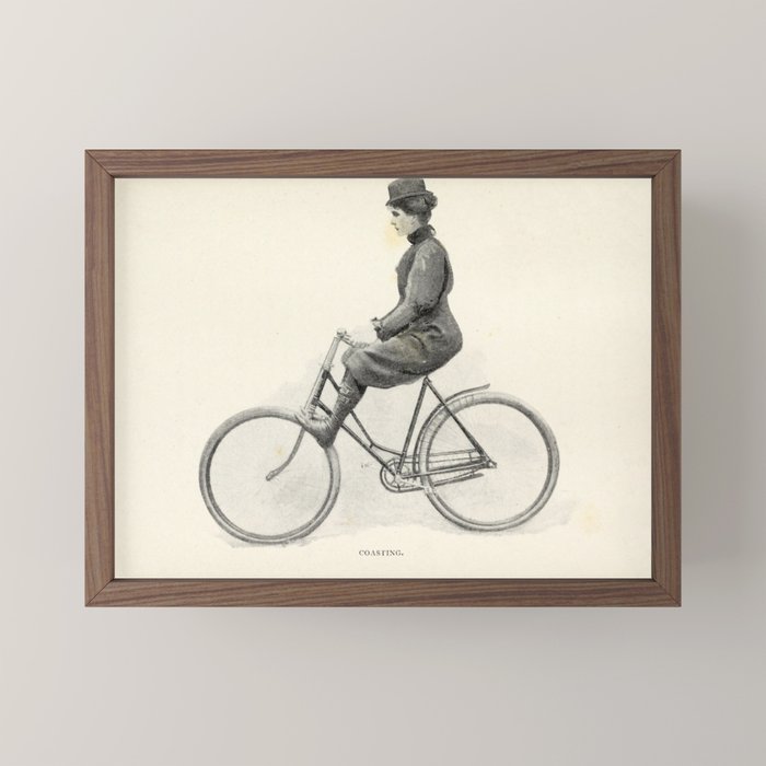 "Coasting" from "Bicycling for Ladies" by Maria E. Ward, 1896 Mini Art Print