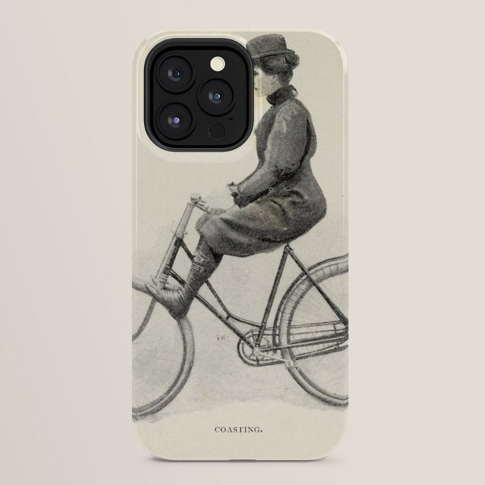 "Coasting" from "Bicycling for Ladies" by Maria E. Ward, 1896 iPhone Case