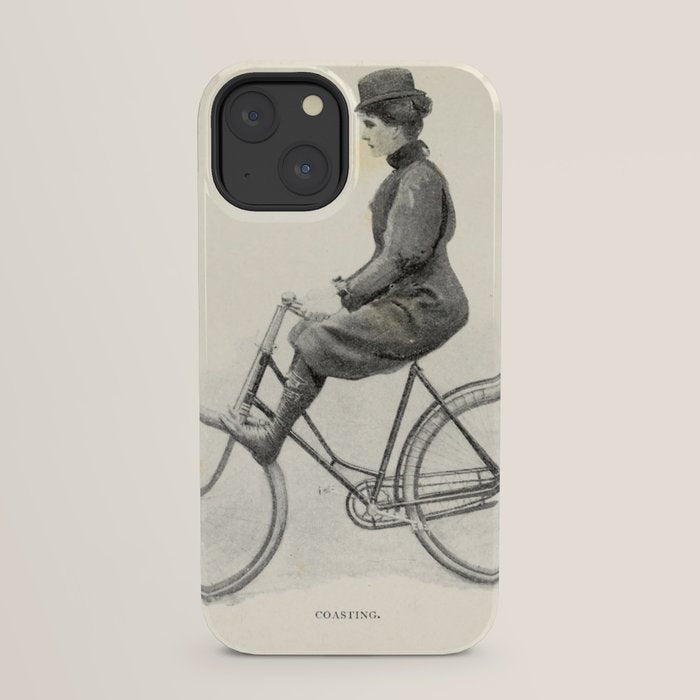"Coasting" from "Bicycling for Ladies" by Maria E. Ward, 1896 iPhone Case