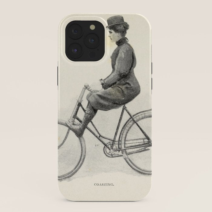"Coasting" from "Bicycling for Ladies" by Maria E. Ward, 1896 iPhone Case