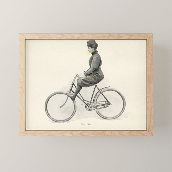 "Coasting" from "Bicycling for Ladies" by Maria E. Ward, 1896 Mini Art Print