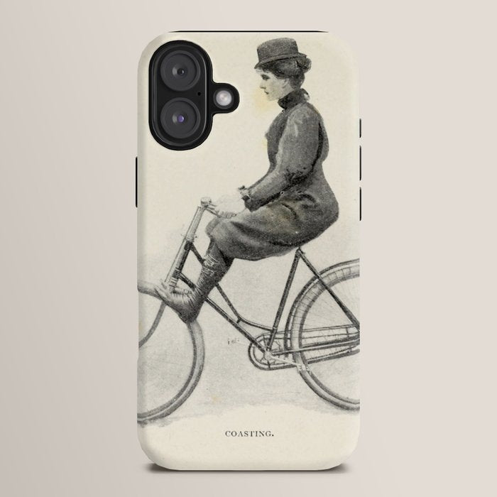 "Coasting" from "Bicycling for Ladies" by Maria E. Ward, 1896 iPhone Case