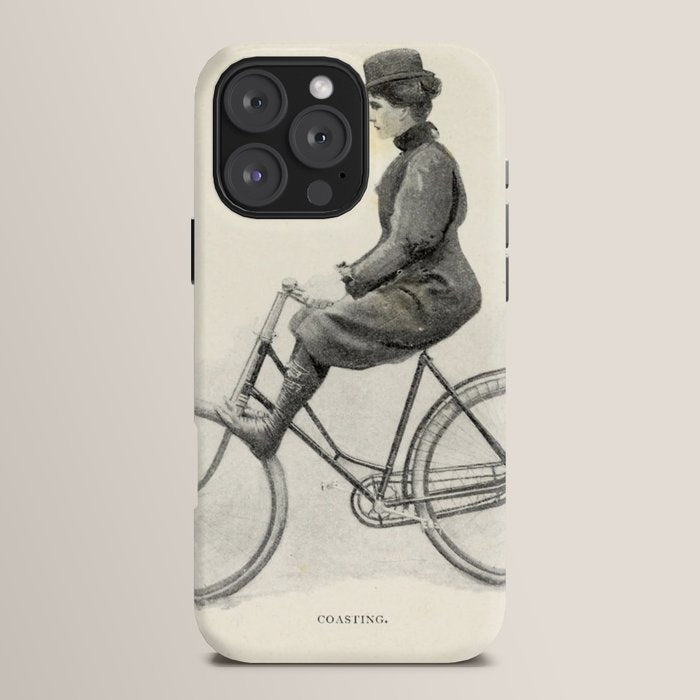 "Coasting" from "Bicycling for Ladies" by Maria E. Ward, 1896 iPhone Case
