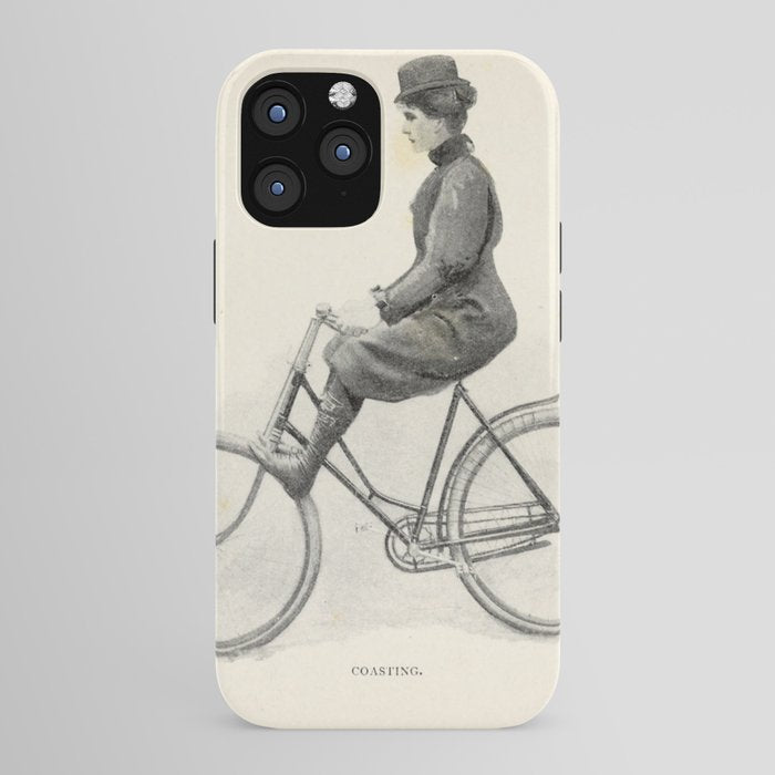"Coasting" from "Bicycling for Ladies" by Maria E. Ward, 1896 iPhone Case