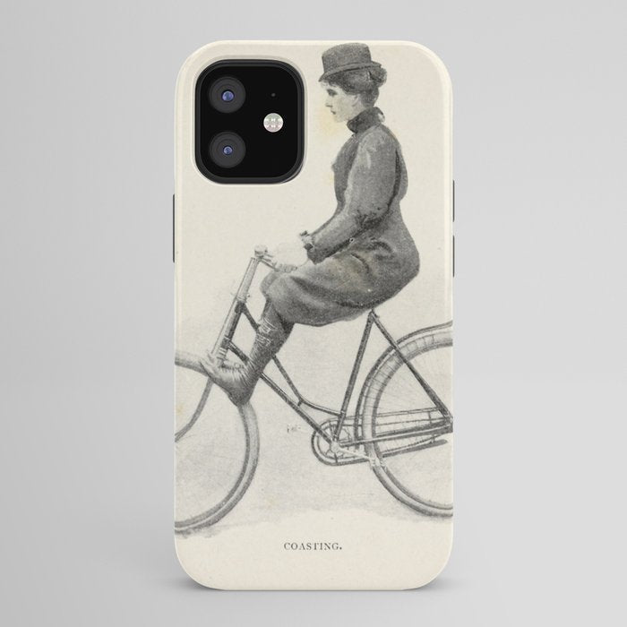 "Coasting" from "Bicycling for Ladies" by Maria E. Ward, 1896 iPhone Case