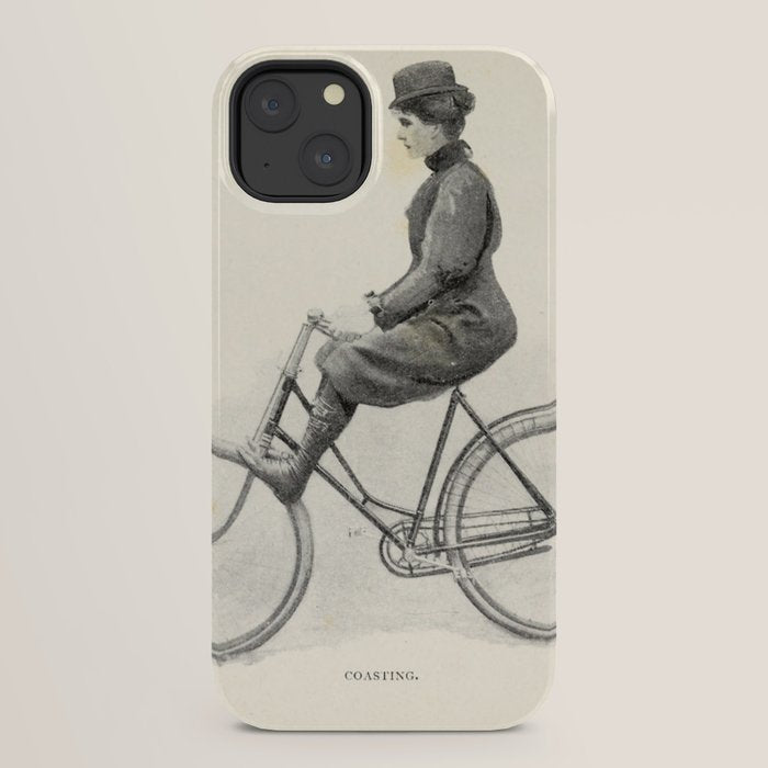 "Coasting" from "Bicycling for Ladies" by Maria E. Ward, 1896 iPhone Case