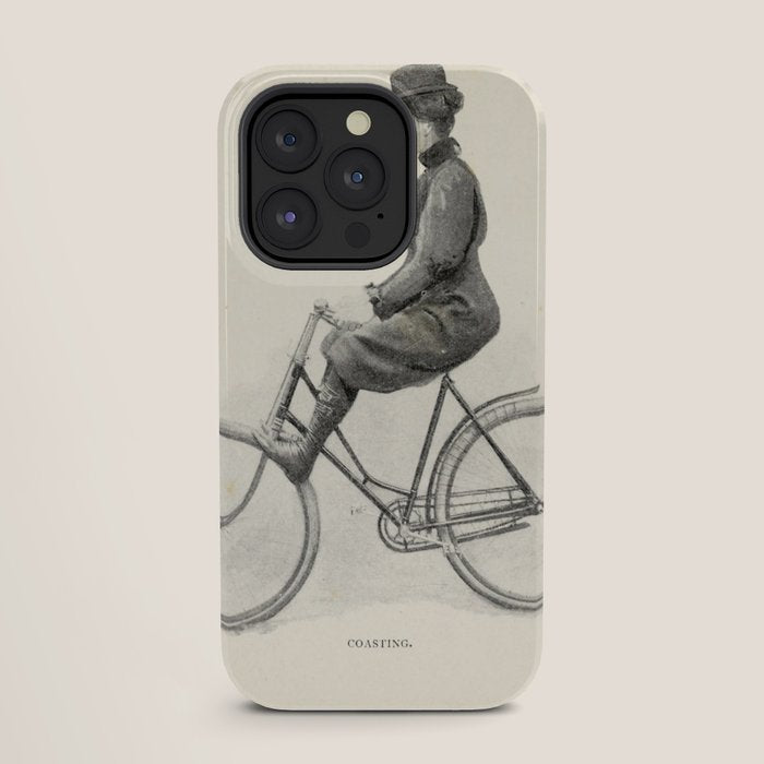 "Coasting" from "Bicycling for Ladies" by Maria E. Ward, 1896 iPhone Case