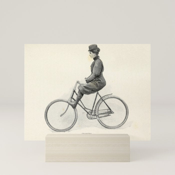 "Coasting" from "Bicycling for Ladies" by Maria E. Ward, 1896 Mini Art Print