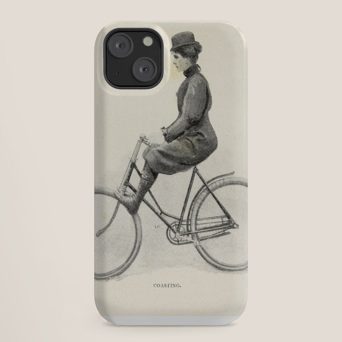 "Coasting" from "Bicycling for Ladies" by Maria E. Ward, 1896 iPhone Case