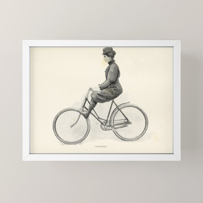 "Coasting" from "Bicycling for Ladies" by Maria E. Ward, 1896 Mini Art Print