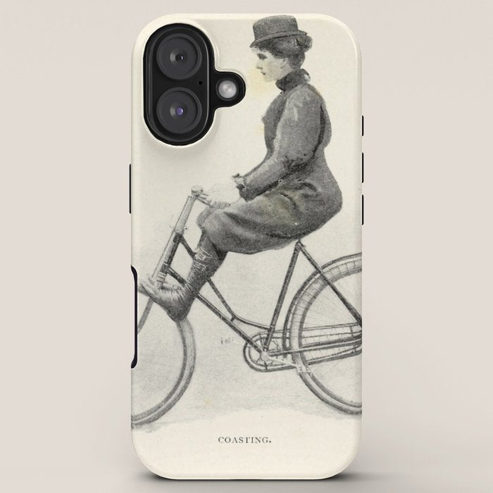 "Coasting" from "Bicycling for Ladies" by Maria E. Ward, 1896 iPhone Case