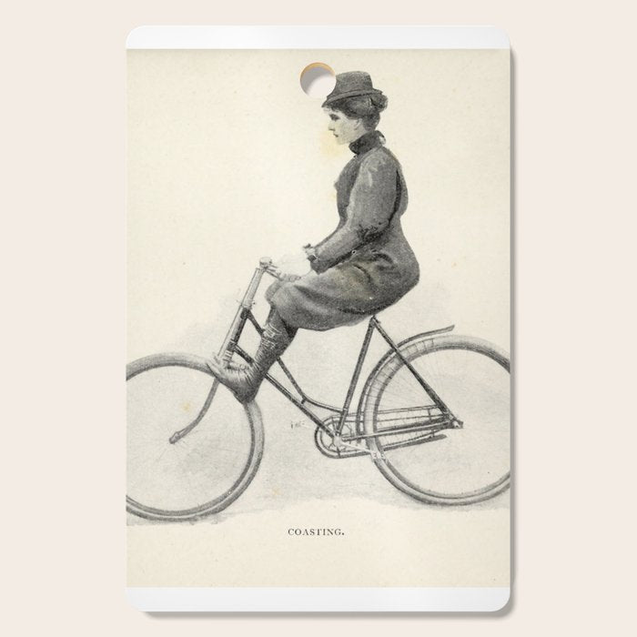"Coasting" from "Bicycling for Ladies" by Maria E. Ward, 1896 Cutting Board