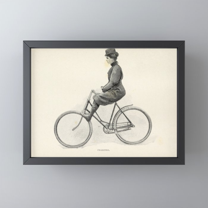 "Coasting" from "Bicycling for Ladies" by Maria E. Ward, 1896 Mini Art Print