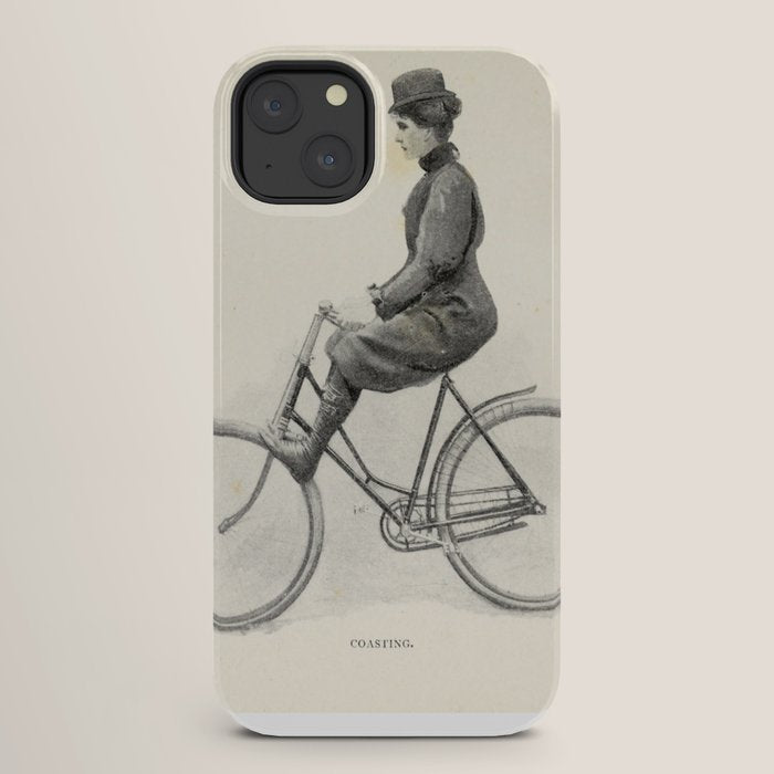 "Coasting" from "Bicycling for Ladies" by Maria E. Ward, 1896 iPhone Case