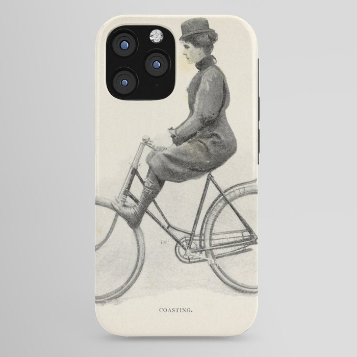 "Coasting" from "Bicycling for Ladies" by Maria E. Ward, 1896 iPhone Case