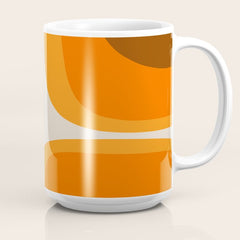 70s Retro Groove Minimalist Mid Century Modern Abstract in 1970s Brown and Orange Coffee Mug