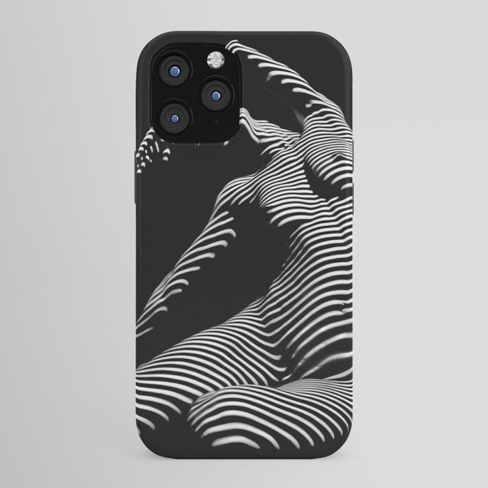 0077s-DJA Abstract Photograph of Seated Woman Striped by Light and Shade iPhone Case