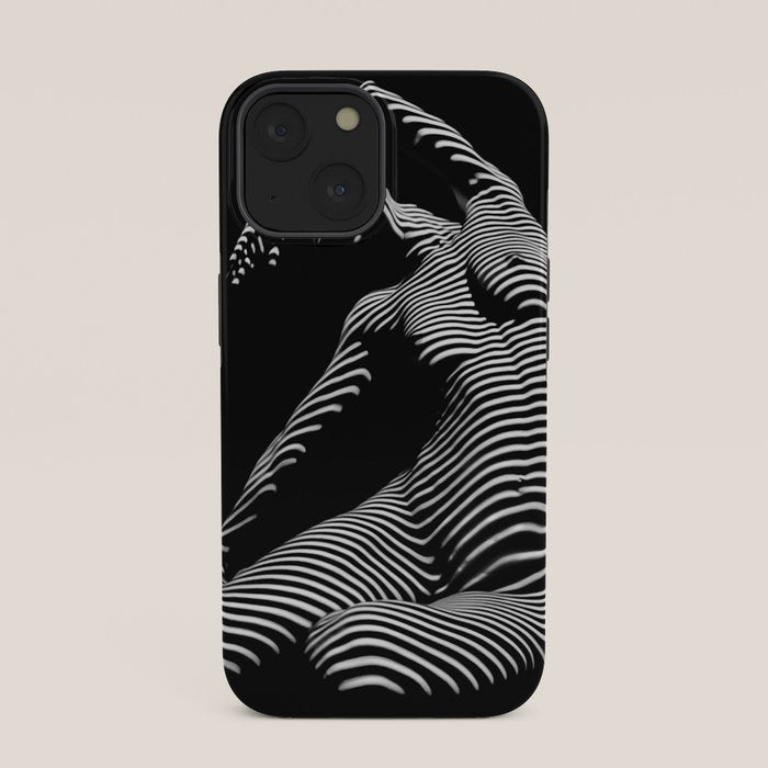 0077s-DJA Abstract Photograph of Seated Woman Striped by Light and Shade iPhone Case
