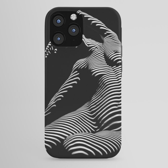 0077s-DJA Abstract Photograph of Seated Woman Striped by Light and Shade iPhone Case
