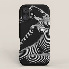 0077s-DJA Abstract Photograph of Seated Woman Striped by Light and Shade iPhone Case