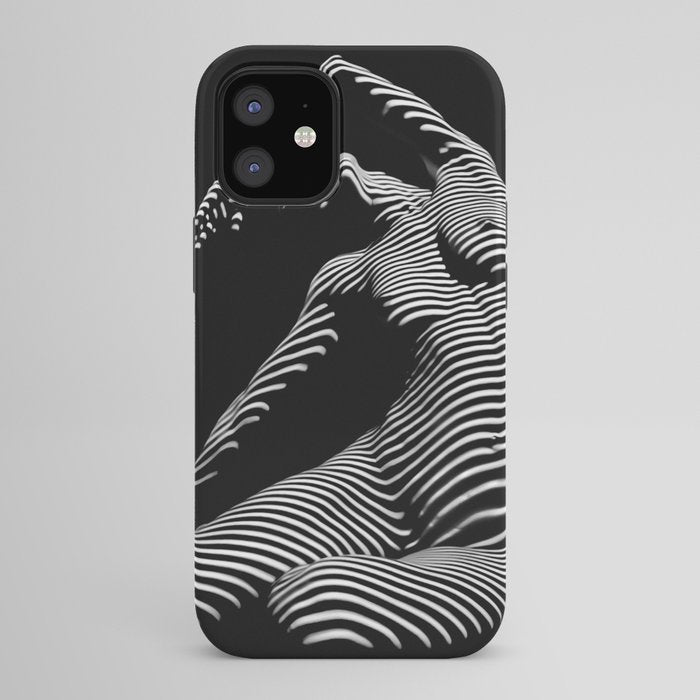 0077s-DJA Abstract Photograph of Seated Woman Striped by Light and Shade iPhone Case