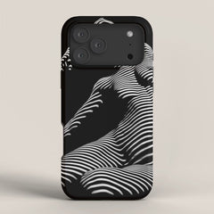 0077s-DJA Abstract Photograph of Seated Woman Striped by Light and Shade iPhone Case