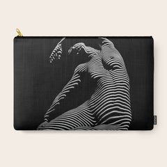 0077s-DJA Abstract Photograph of Seated Woman Striped by Light and Shade Carry All Pouch