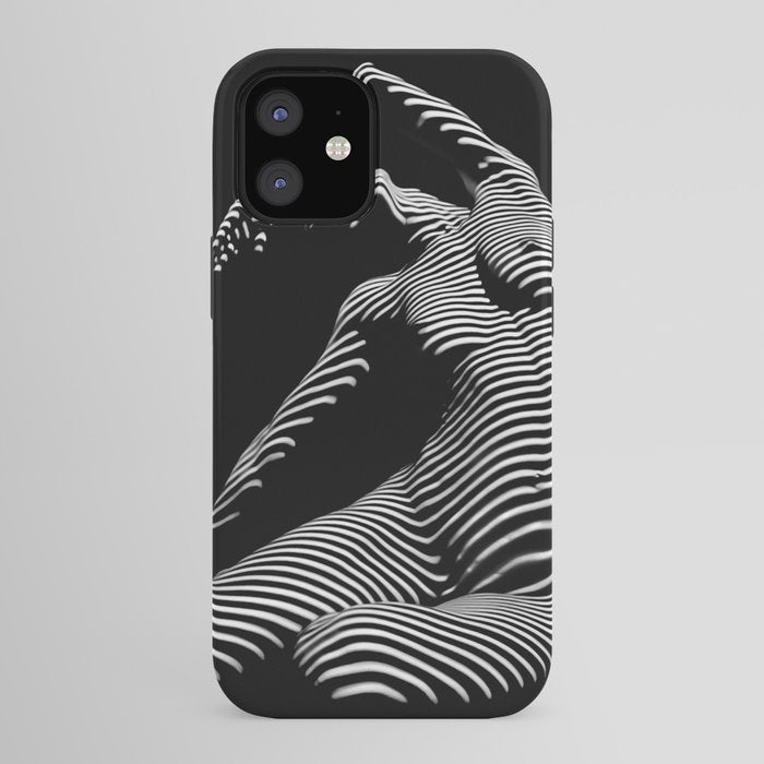 0077s-DJA Abstract Photograph of Seated Woman Striped by Light and Shade iPhone Case
