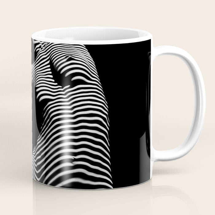 0077s-DJA Abstract Photograph of Seated Woman Striped by Light and Shade Coffee Mug